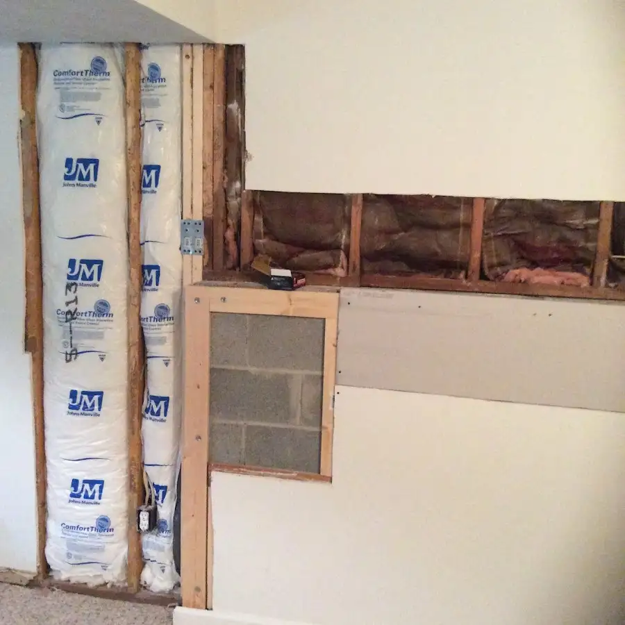 Wall insulation replacement during Basement Flood Cleanup in Bremerton
